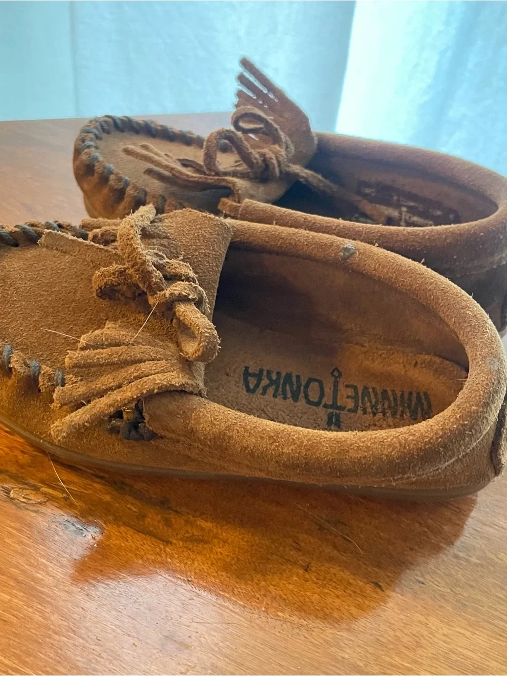 Minnenonka Kilty Toddler Sz 7 Brown Suede Moccasins with Fringe